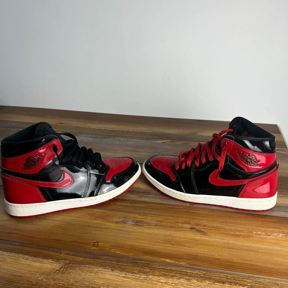 Air Jordan 1 High OG Patent Bred Men's Size 9.5 555088-063 Used No Box